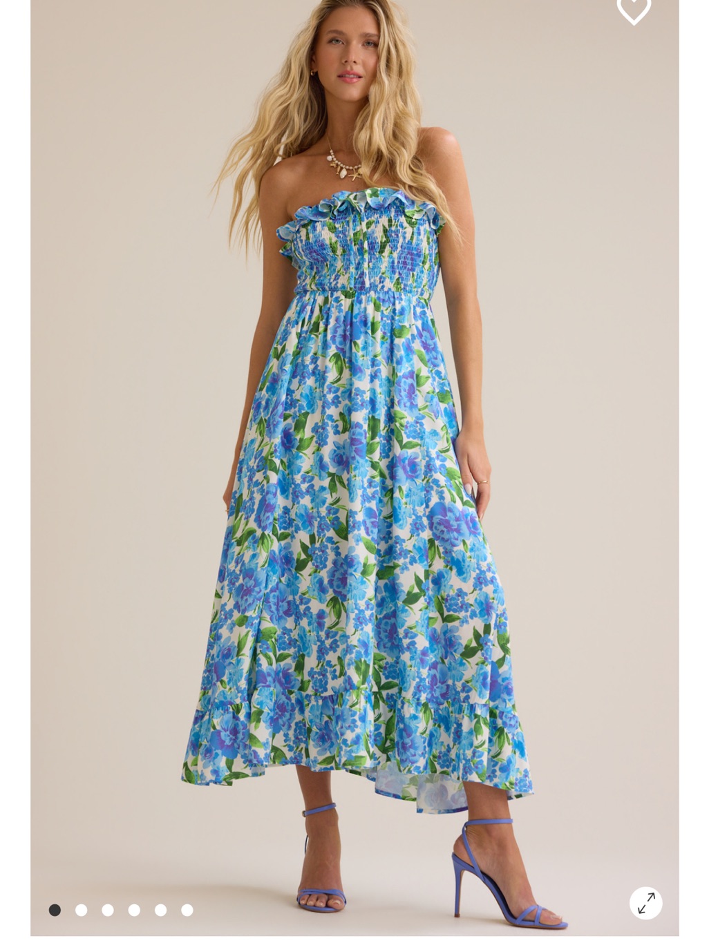 Altar’d State Marita Strapless Midi Dress Nwt Strapless Blue Floral Maxi Dress